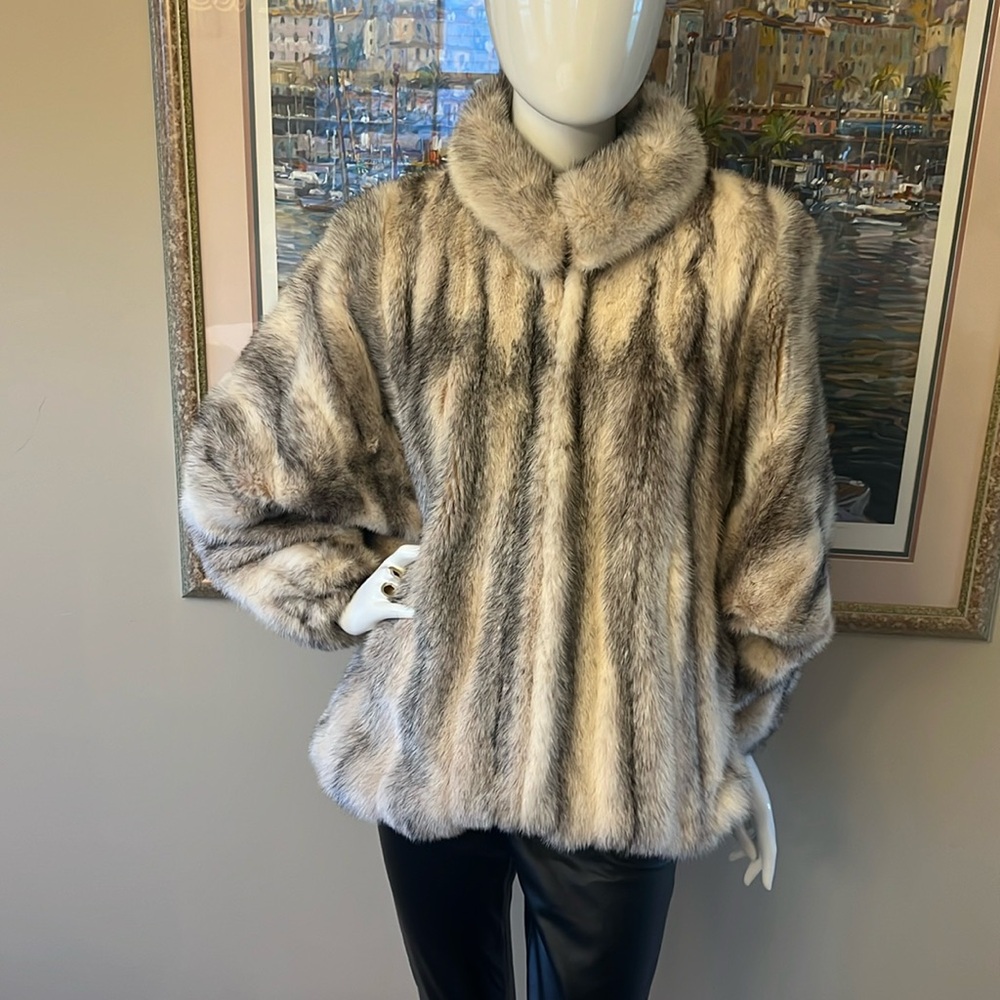 GENUINE MINK BOMBER JACKET - Picture 3 of 14
